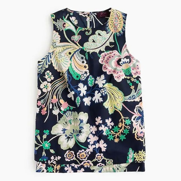 J. Crew Tops - NWT J.Crew Sleeveless tank in Liberty® symphony fl